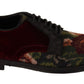 Red RUNWAY Baroque Embroidery Velour Shoes