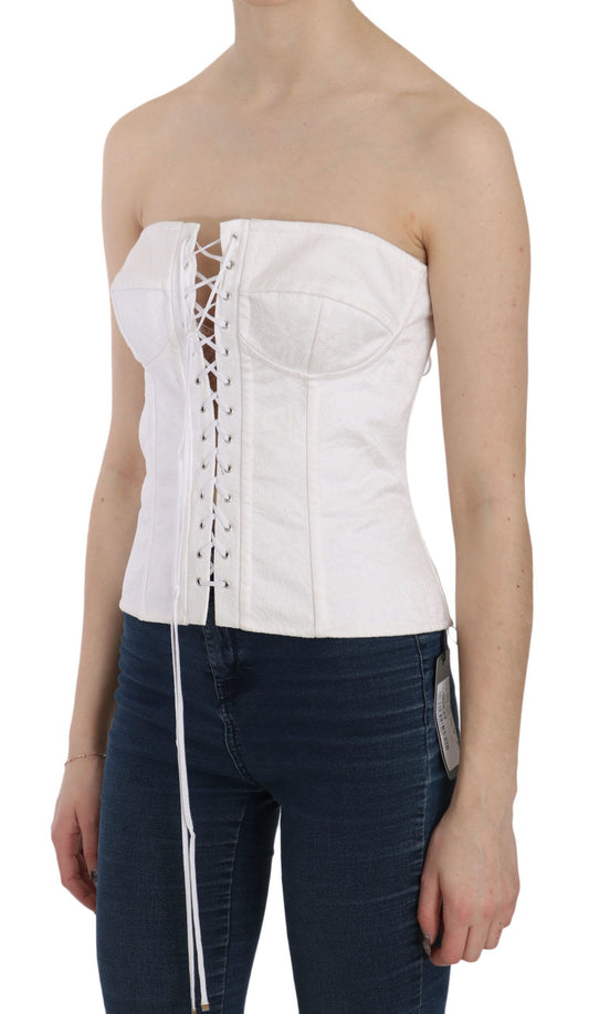 Elegant White Strapless Corset Top