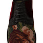 Red RUNWAY Baroque Embroidery Velour Shoes