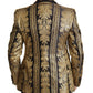 Black Gold Jacquard Single Breasted Blazer