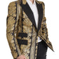 Black Gold Jacquard Single Breasted Blazer