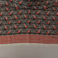Black Red Linen Sailboat Stripe Print Shawl Scarf