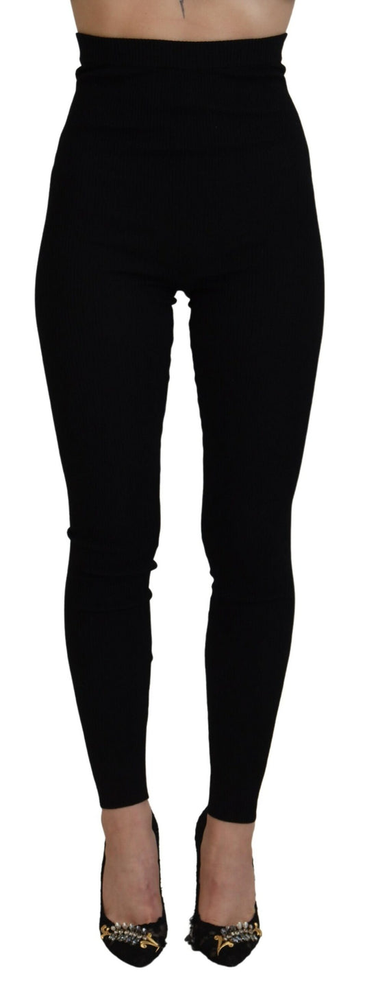 Elegant High Waist Virgin Wool Leggings