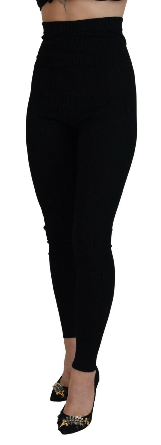 Elegant High Waist Virgin Wool Leggings