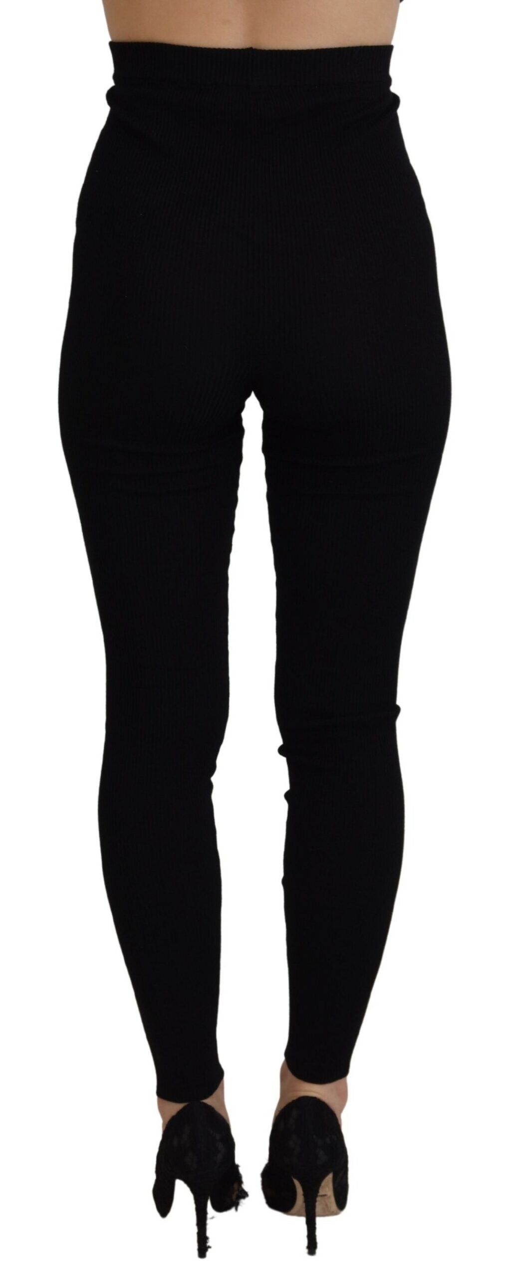 Elegant High Waist Virgin Wool Leggings