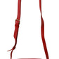 Elegant Red Leather Crossbody Glam Bag