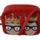 Elegant Red Leather Crossbody Glam Bag