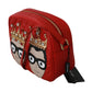 Elegant Red Leather Crossbody Glam Bag