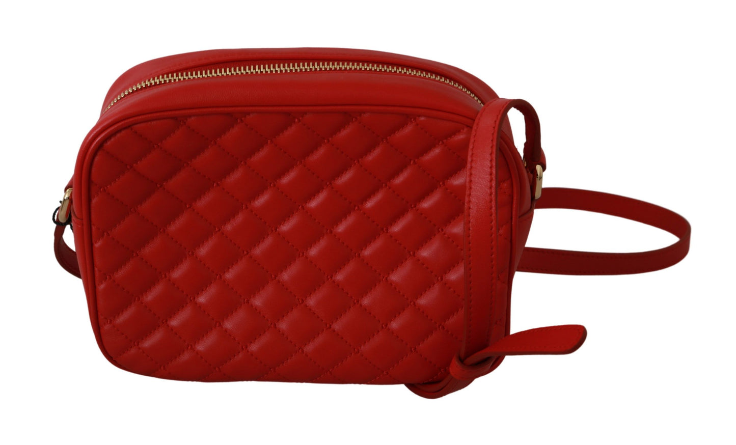 Elegant Red Leather Crossbody Glam Bag