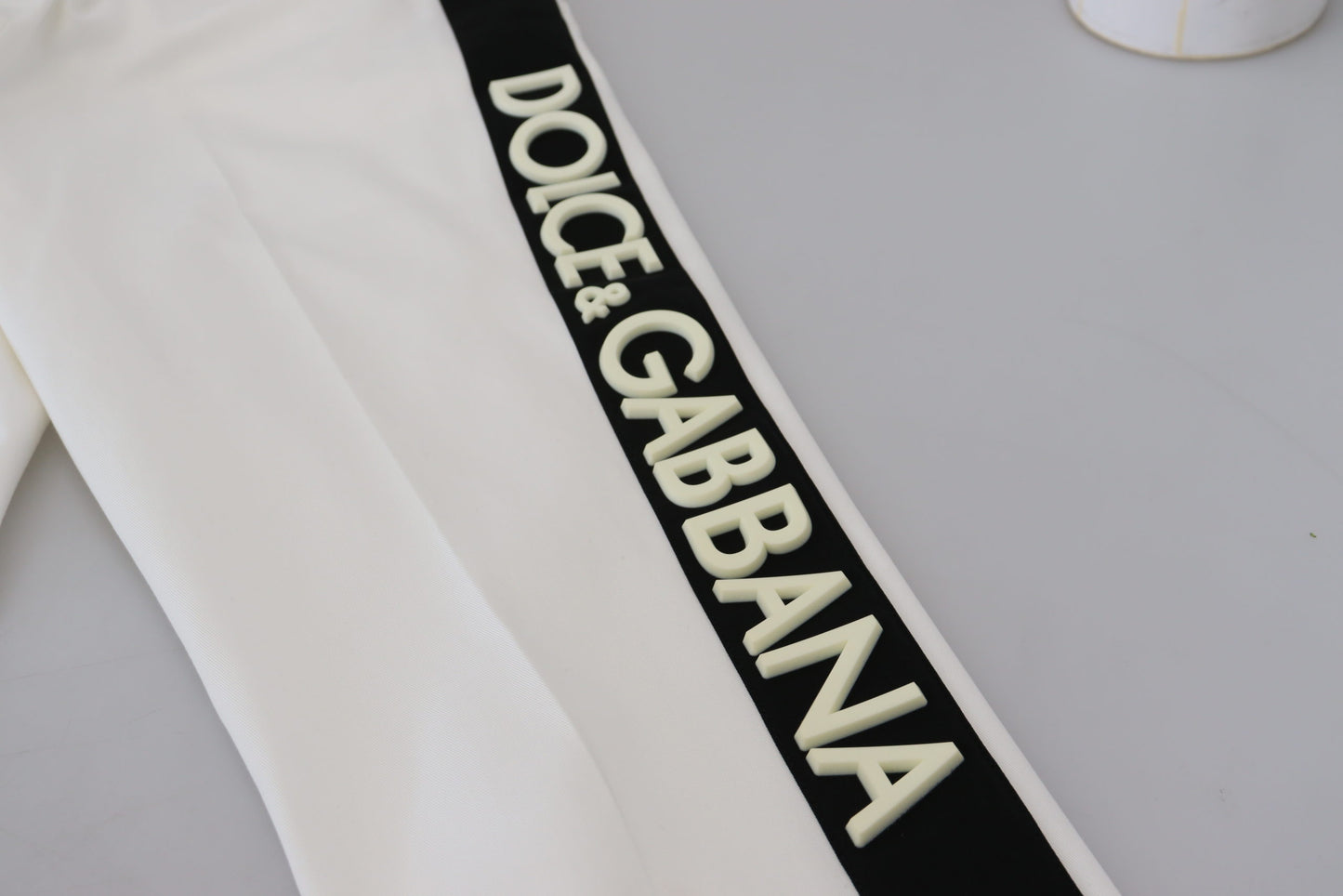 White Cotton DG Logo Jogger Pants