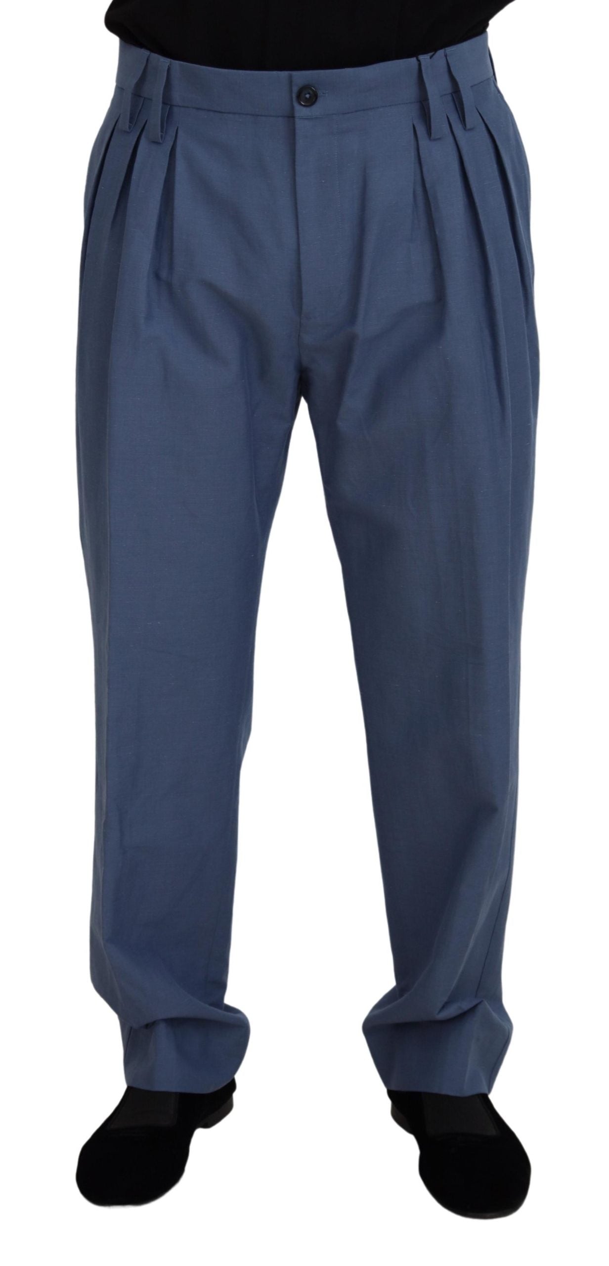 Blue Linen Chino Men Formal Pants