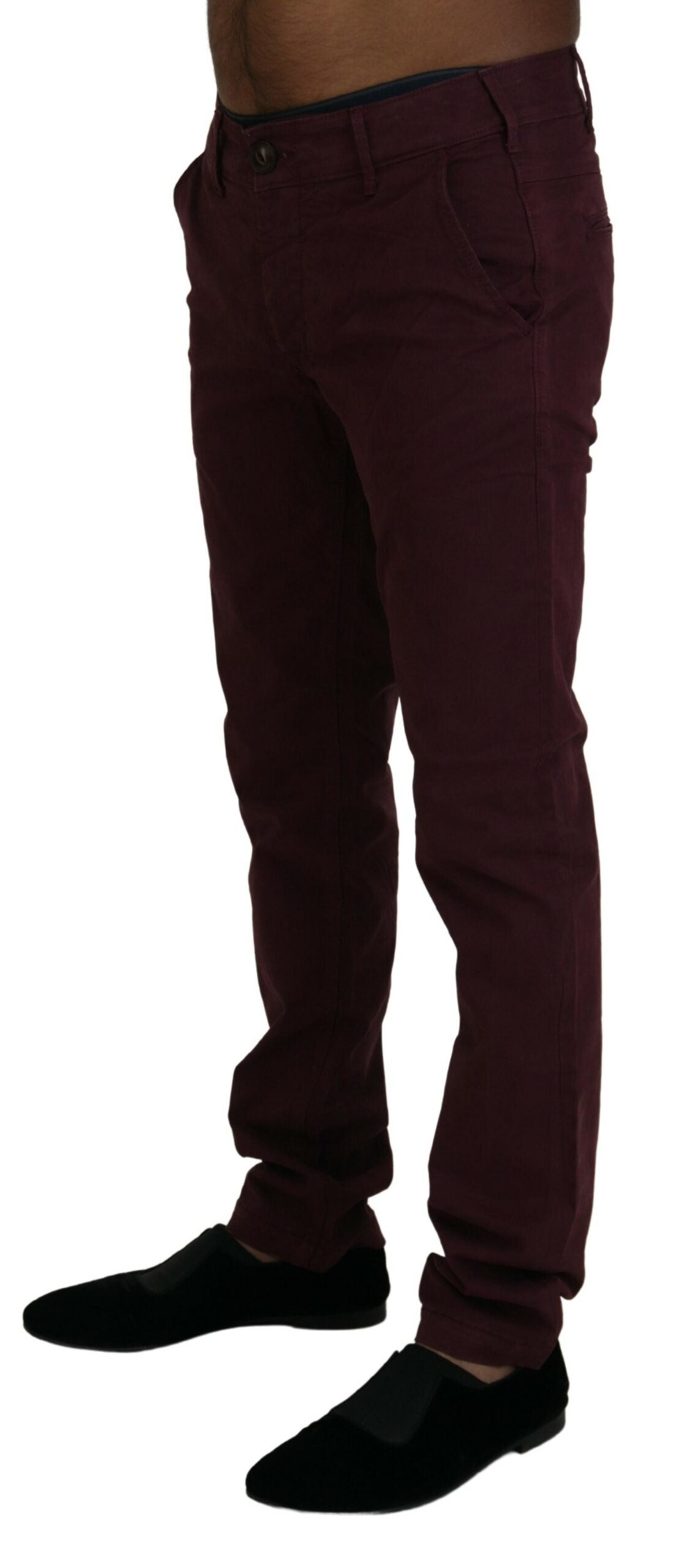 Elegant Maroon Casual Skinny Pants