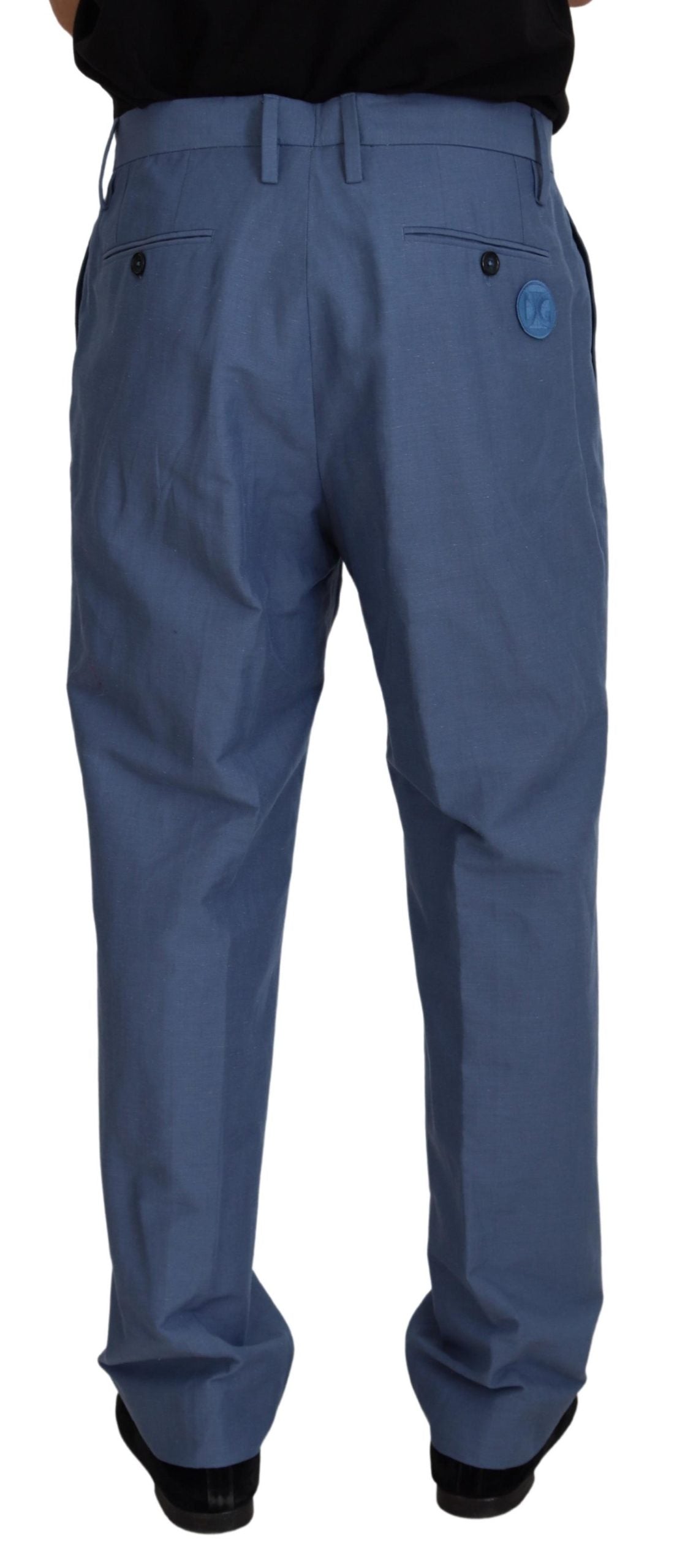 Blue Linen Chino Men Formal Pants