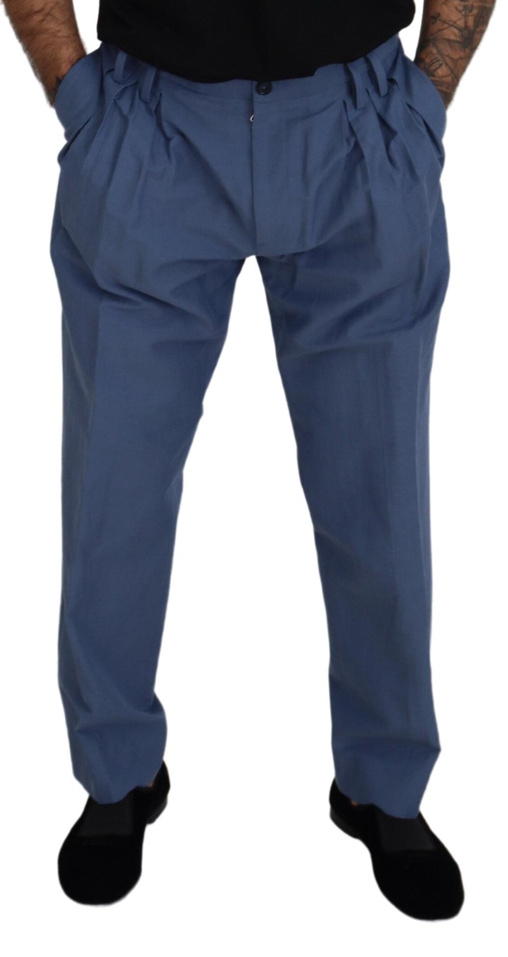 Blue Linen Chino Men Formal Pants