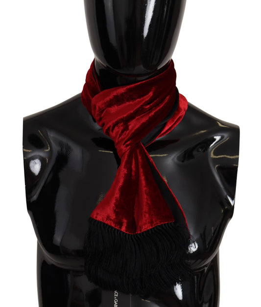 Elegant Red Silk Men's Scarf Wrap