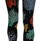 Elegant High Waist Slim Leggings Coral Print