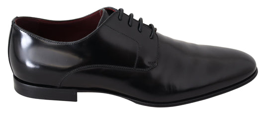 Elegant Black Leather Derby Dress Shoes