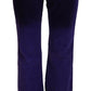 Elegant Purple Corduroy Straight Fit Pants
