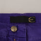 Elegant Purple Corduroy Straight Fit Pants
