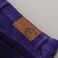 Elegant Purple Corduroy Straight Fit Pants