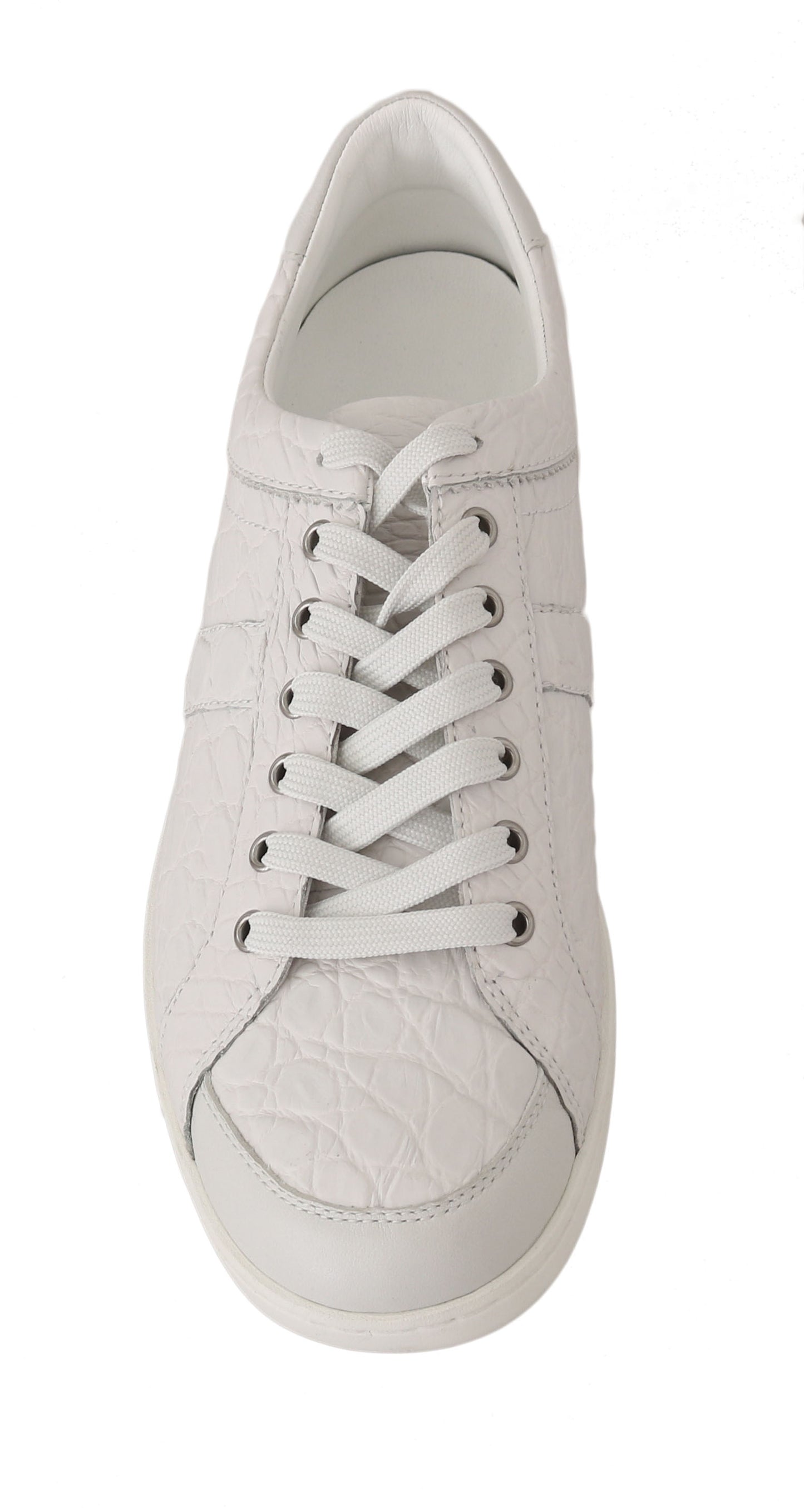 Exquisite White Caiman Crocodile Sneakers