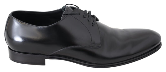 Elegant Black Leather Derby Dress Shoes