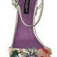 Crystal Embellished Ankle Strap Sandals