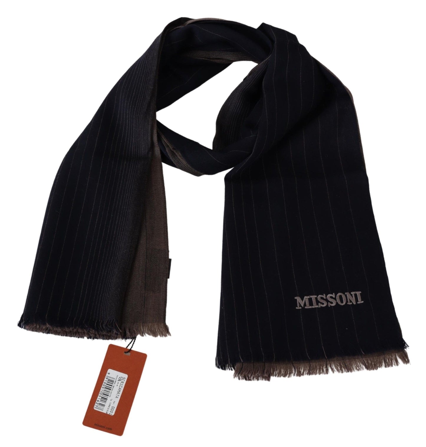 Elegant Wool Blend Fringed Scarf