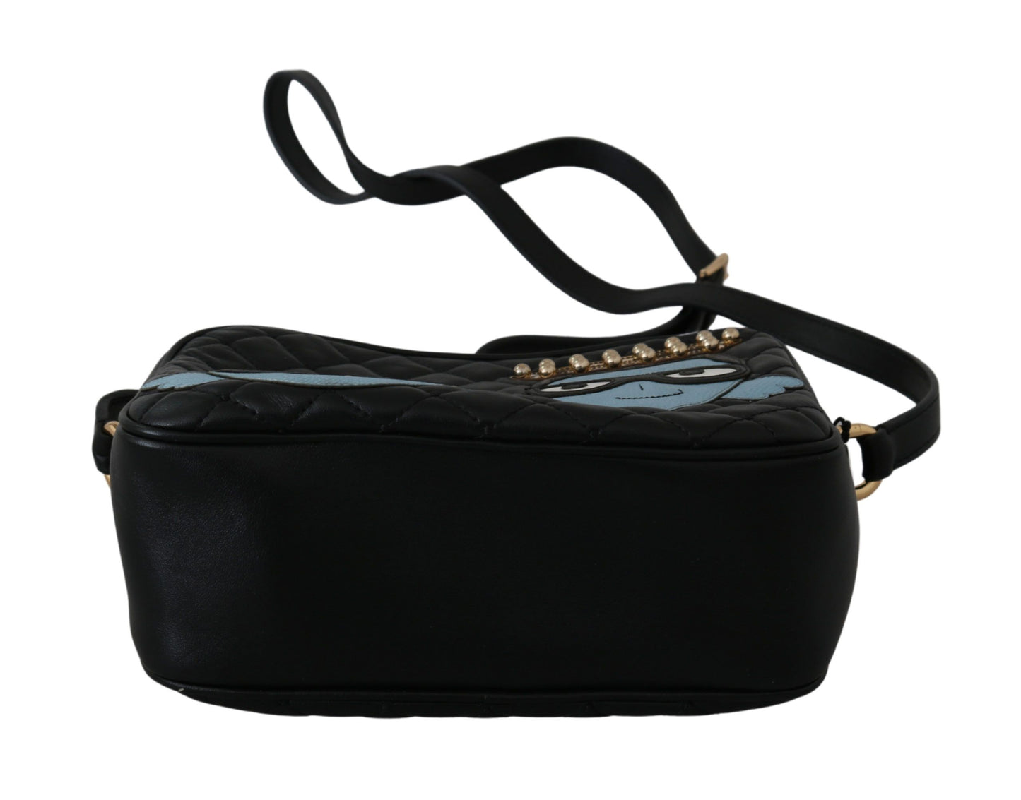 Chic Black Leather GLAM Crossbody Bag