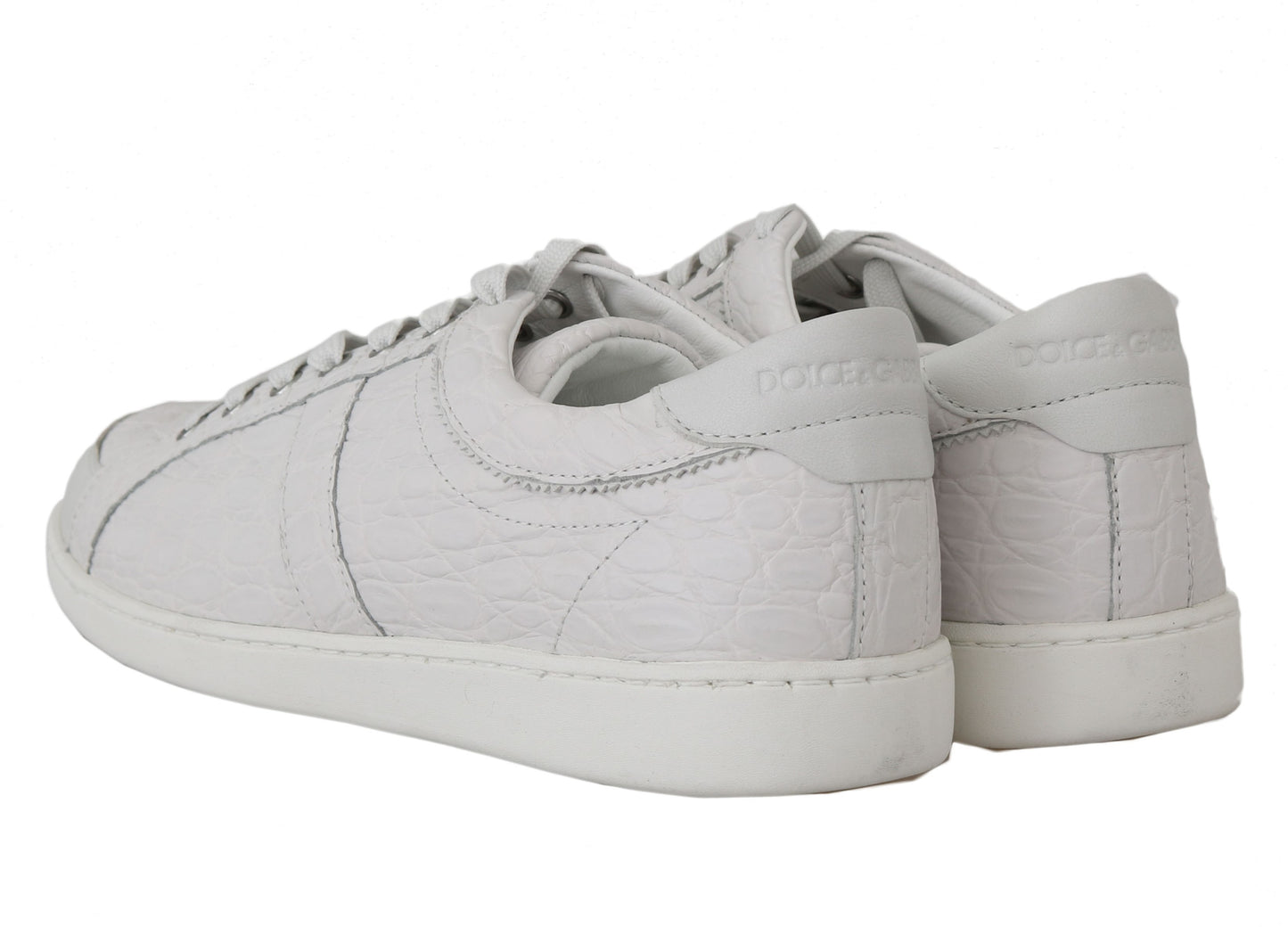 Exquisite White Caiman Crocodile Sneakers