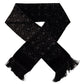 Brown Velvet Geometric Shawl Fringe Neck Wrap Scarf