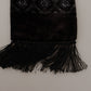 Brown Velvet Geometric Shawl Fringe Neck Wrap Scarf