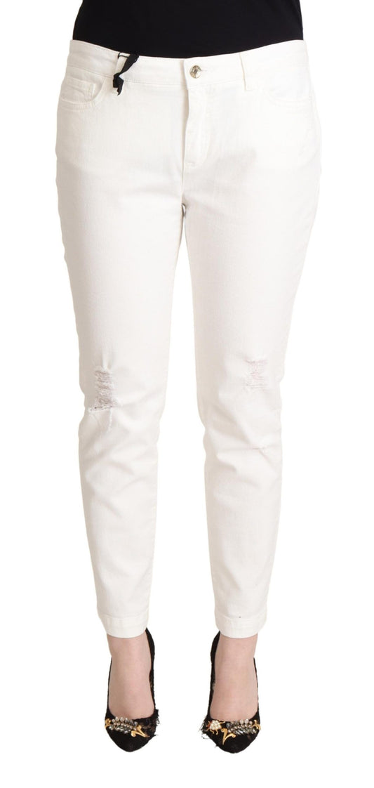 Elegant White Skinny Denim Jeans