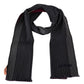Elegant Striped Wool Scarf in Black and Gray
