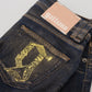 Blue Cotton Low Waist Flared Women Casual Denim Jeans