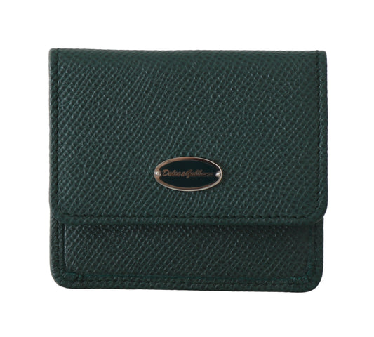 Elegant Green Leather Condom Case Wallet