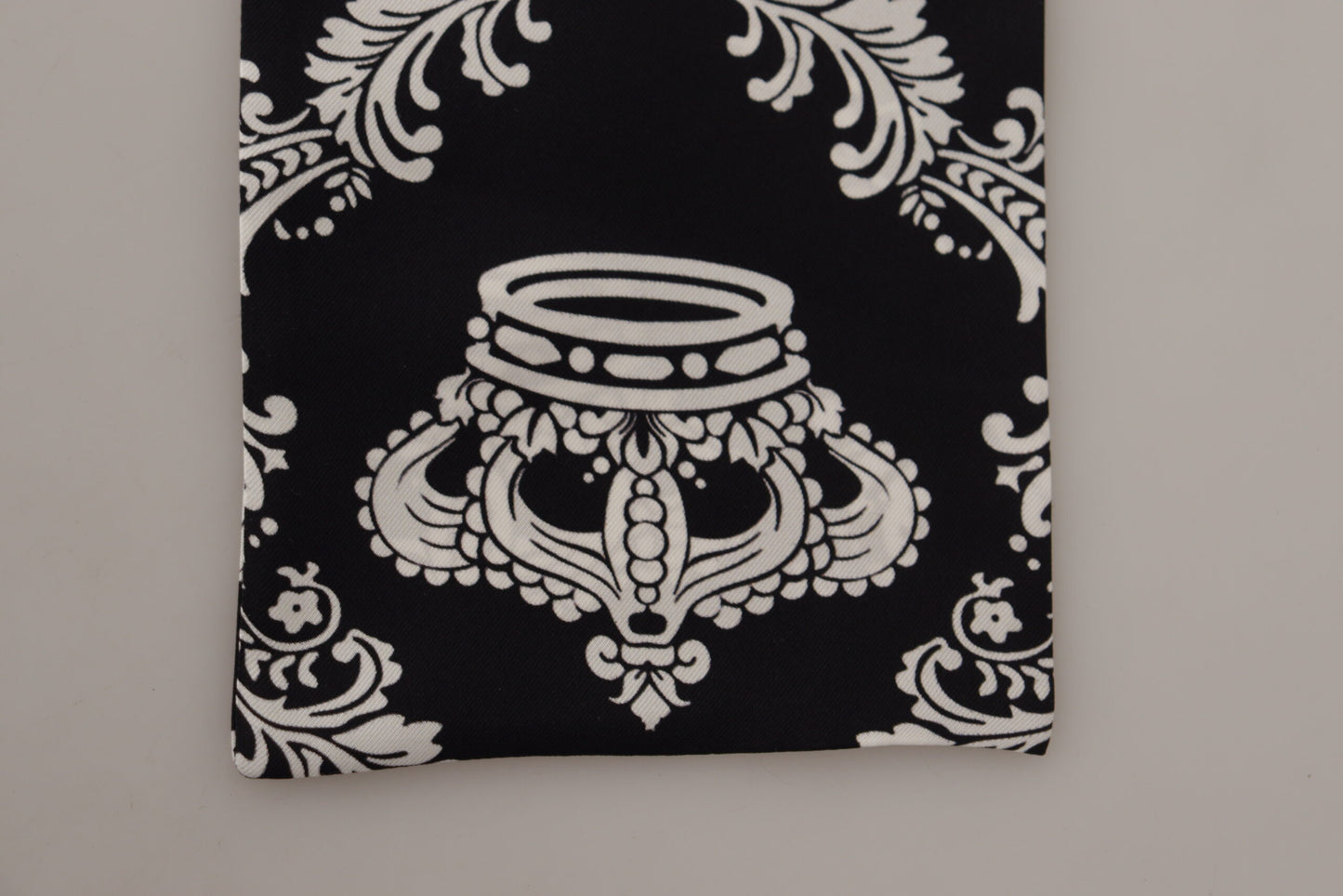 Elegant Black & White Silk Men's Scarf