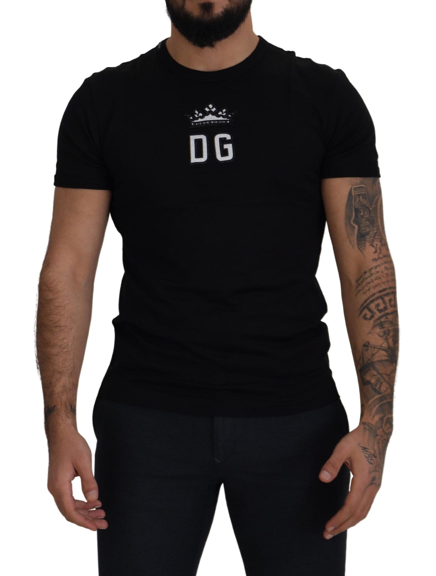 Elegant Short Sleeve Crown Emblem Tee