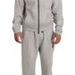 Elegant Gray Cotton Sweatsuit Ensemble