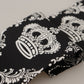 Elegant Black & White Silk Men's Scarf