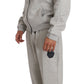 Elegant Gray Cotton Sweatsuit Ensemble