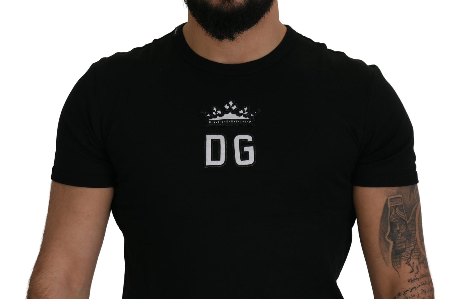 Elegant Short Sleeve Crown Emblem Tee