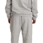 Elegant Gray Cotton Sweatsuit Ensemble