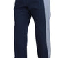 Blue Cotton Straight Fit Pants