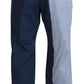 Blue Cotton Straight Fit Pants