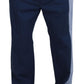 Blue Cotton Straight Fit Pants