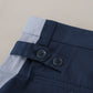 Blue Cotton Straight Fit Pants