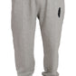Elegant Gray Cotton Sweatsuit Ensemble
