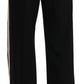 Elegant High Waist Straight Wool Blend Pants