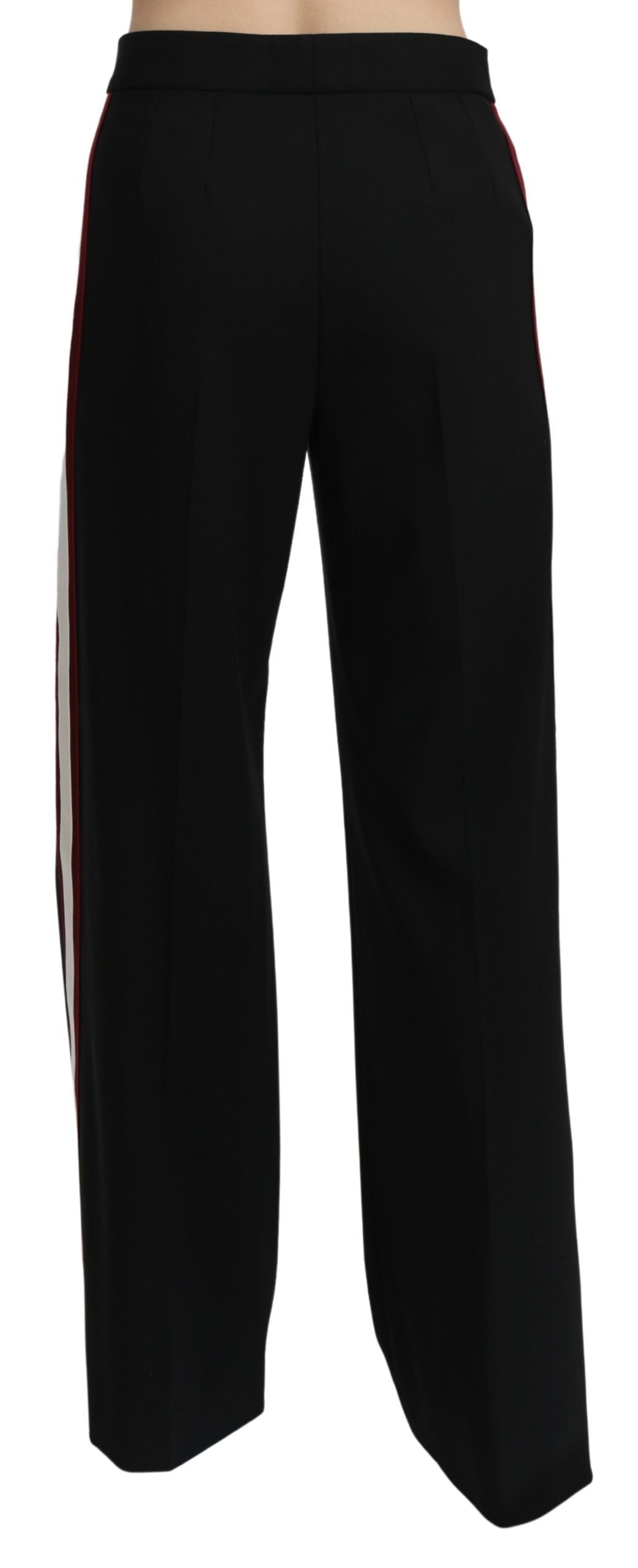 Elegant High Waist Straight Wool Blend Pants